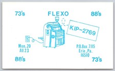 Vintage CB Radio QSL Card FLEXO KIP-2769 Erie PA Citizen's Band Postcard B133 picture