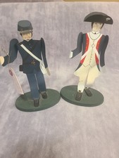 Vintage Edna Oar Young Folk Art Handmade & Painted Soldier's Men Tin Figures picture