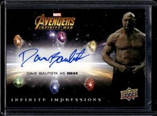 Dave Bautista 2018 Upper Deck Marvel Avengers Infinity War #II-DB Auto picture