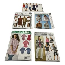 5 Women Blouse Patterns, Vintage 2 Butterick, 2 McCalls, 1 New Look UNCUT Lot12 picture