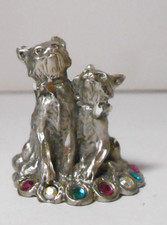1994 Jaycraft Miniature Pewter Cat Figure Figurine w Stones picture