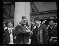 Photo:Shriners June 1923 Men Women Fez Hats Handshake Group Portrait picture