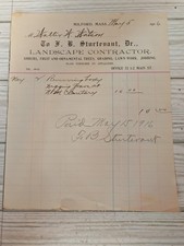 1916 F.B. Sturtevant Landscape Contractor Milford Mass Removing Body Digging picture