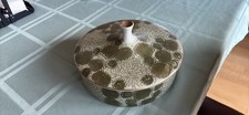 Vintage Fujita Kutani Shuho Green Chrysanthemum Floral Lidded Dish/Bowl Gold MCM picture