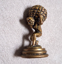 Bronze Atlas Figurine Mini Paperweight Carrying Globe picture