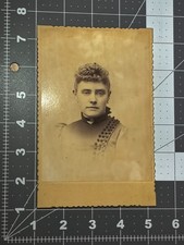 Antique Cabinet Card Photo Woman Uniform Sash Maltese Cross Pin 1890s picture