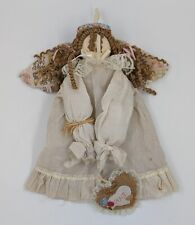 15 Inch Rustic Country Angel - Wall Hanger - Fabric - Holds Burlap 