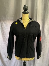 Original Military Vintage Navy Sailor Kracker Jack Blue Wool Tunic picture