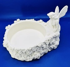 PartyLite White Porcelain Fairyland Reflection 3-Wick Pillar Candle Holder picture
