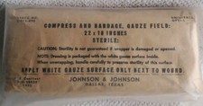 Original 1952 Dated Korean War  U.S. Army Medical Corps Large Size Field Bandage picture