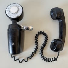 Vintage Mid Century Atomic 1950s 60s AECO Space Saver Rotary Dial Wall Telephone picture