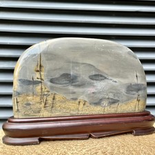 Natural Scenic Stone Harmony Pattern Display Art w/ Stand 3.7 lb picture