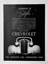 1937 Ad (9 3/4  X 12 3/4 inches) Chevrolet The Complete Car Completely New picture