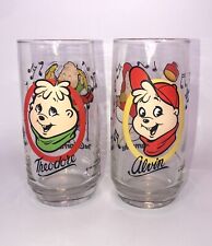 Vintage Set of 2 85' Alvin and The Chipmunks Glass Tumblers Alvin and Theodore picture