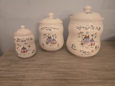 Vintage International Heartland 3 piece Canister Set w/lids- Cottage  Excellent  picture