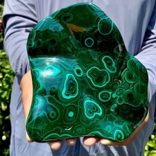 1.9LB Natural glossy Malachite transparent cluster rough mineral sample picture