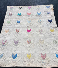 Antique 1938 Friendship Signature Quilt Pear Ridge Club Hand Quilted Embroidered picture
