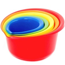 Chef Craft Select Plastic Mixing Bowl Set, 5 Piece, Multiple Color  picture
