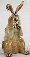 Jay Strongwater Enamel Bunny Rabbit Figurine Swarovski Crystals Large 5” picture