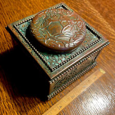 Antique TiffanyStudiosNY#844 Beaded Grapevine Inkwell:Perfect Favrile GreenGlass picture