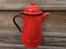 Vintage Huta Silesia Red Enamelware No 12 Coffee Tea Pot Made In Poland 1 Liter picture