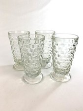 Vintage Indiana Glass Colony Whitehall 12oz Cubist Iced Tea Glasses 6” Set Of 4 picture