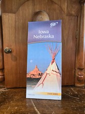 FOLDING MAP OF IOWA & NEBRASKA STATE SERIES / HUGE FOLDOUT 2012 picture