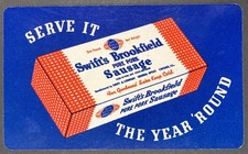 SWIFT'S BROOKFIELD SAUSAGE 1941 POCKET CALENDAR. Vintage Ad. 3.75