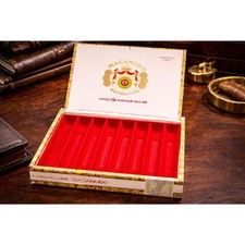 Vintage Macanudo Cigar Box Crystal Cafe White Gold Red Display Case picture