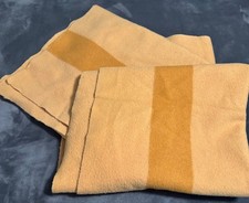 Vtg Hudson’s Bay Wool Blanket Harvest Gold 4 Point England 1970s HBC 70 x 90 picture