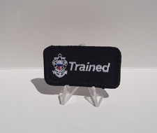 Trained BSA Sea Scouts Uniform Tab Patch Black 2.25