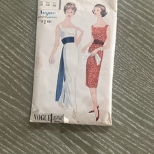 Vogue 4977 Women One-Piece Dress Sewing Pattern Obi Sash Cummerbund 1959 picture