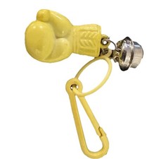 1980s Retro Plastic Yellow Boxing Glove Toy Charm w/ Clip – Preowned bell VTGE picture