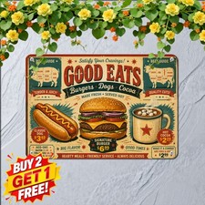Vintage Fast Food Diner Metal Tin Sign Retro Burger Bistro Plaque 8x12 In picture