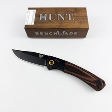 Benchmade 15080 CROOKED RIVER WOOD HAMDLE CPM-S30V AXIS PLAIN FOLDING KNIFE picture