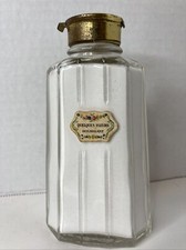 Antique QUELQUES FLEURS Houbigant France Powdered Perfume Talc Glass Bottle VTG picture