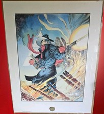 1987 'The Shadow - Ablaze' Signed Print by Michael Kaluta #1414/2500 picture