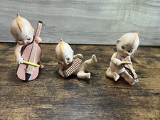 Vintage Bisque Musical Cherub Figurines Kewpie Style Lot of 3 picture