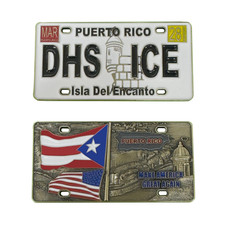 EL1-23 Puerto Rico License Plate Challenge Coin San Juan for ICE Agent ERO DRO P picture