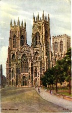 York Minster Cathedral J Salmon Vintage Postcard England Artist A.R.Q. picture