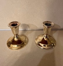 Japan Tarnish Resistant Silverplate Candlesticks Candle Holders 3.75” Set 2 picture