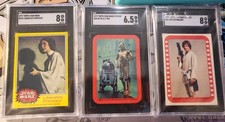 Star Wars Cards Stickers (3) GRADED Topps 1977+FREE picture