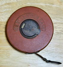 Antique Best Tape Measure Leather Case 15 Meters Made in West Germany Tested picture
