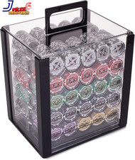 1000 Heavyweight Poker Chips Set with Acrylic Case & Removable Trays picture
