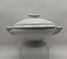 Antique White Ironstone Round Covered Tureen Dish Bowl Alfred Meakin England picture