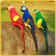 24/18in Artificial Feather Color  Large Macaw Parrot Simulated Birds Home Garden picture