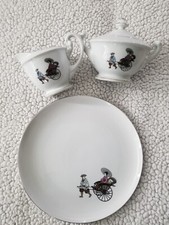 3pc Vintage Hakusan&Arita Japan Fine China Sugar Bowl W/Lid, Creamer, Plate picture