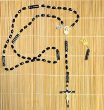 Vintage 1962 Italian Stations of the Cross Bead Rosary By V.J. Conner 24” picture