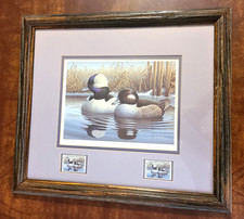 Rob Leslie Signed Duck Delaware Migratory Stamp 1990 Print Framed Numbered picture