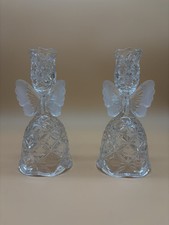 Vtg Hofbauer Papillon Pair Of Crystal Butterfly Candlestick Holders West Germany picture
